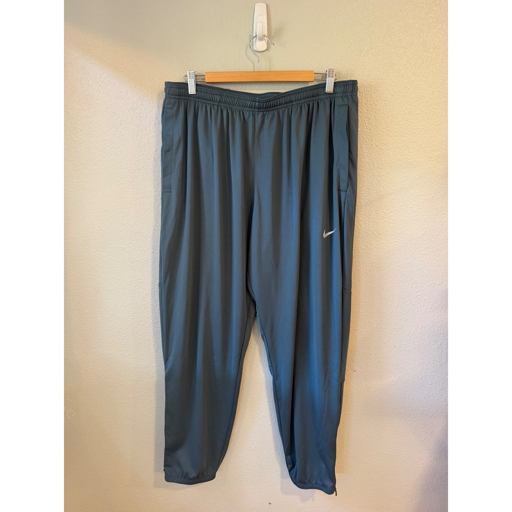 Nike Jogger Pants Mens XXL Blue Grey Dri-FIT Ankle Zip Athletic Track Pants